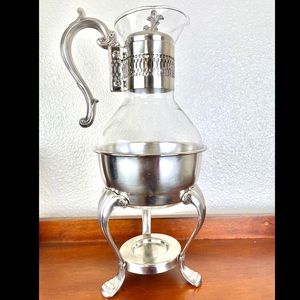 Antique Vintage Coffee / Tea Carafe & Warmer